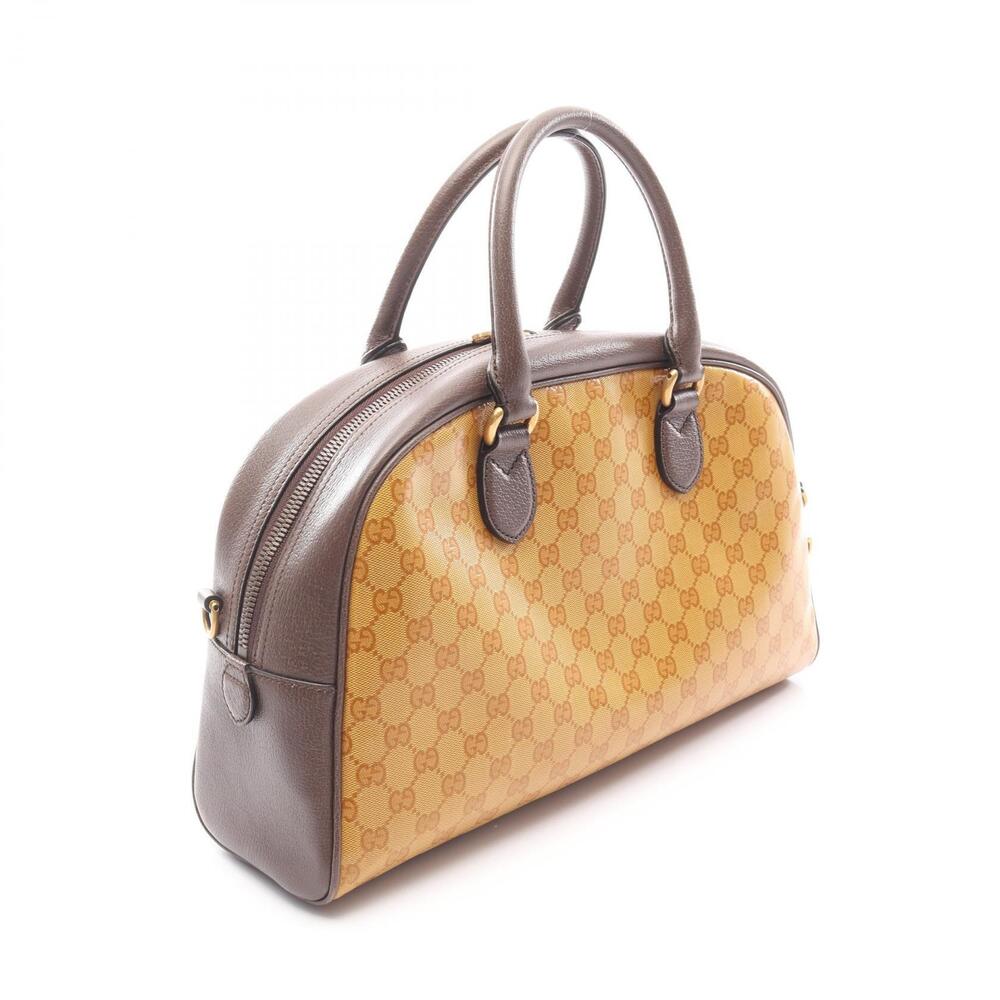 Gucci adidas Duffle Bag Handbag Canvas Leather Brown